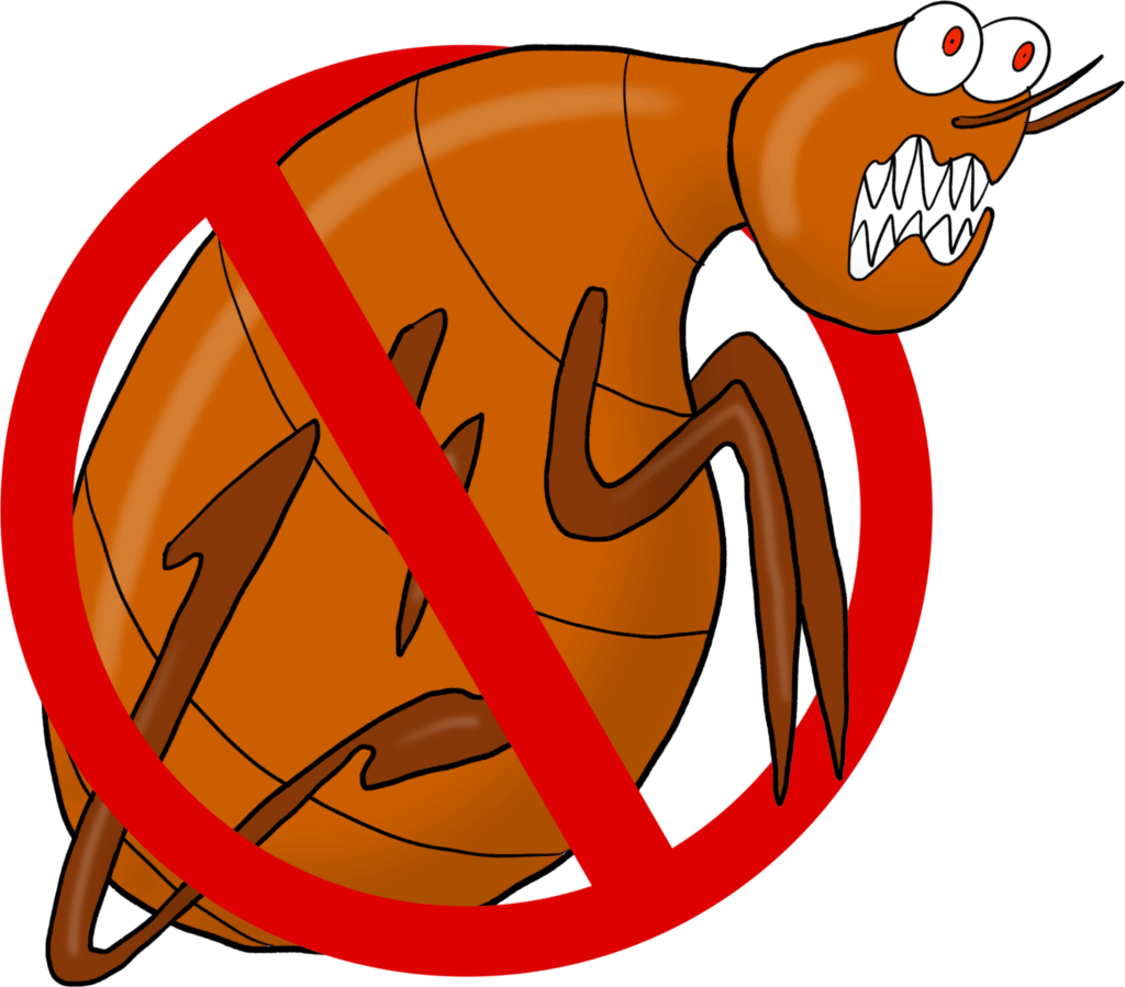 2D cartoon image of flea control service.