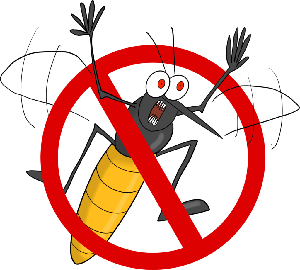 2D cartoon image of mosquito control service.