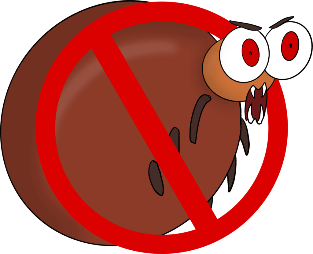 2D cartoon image of tick control service.