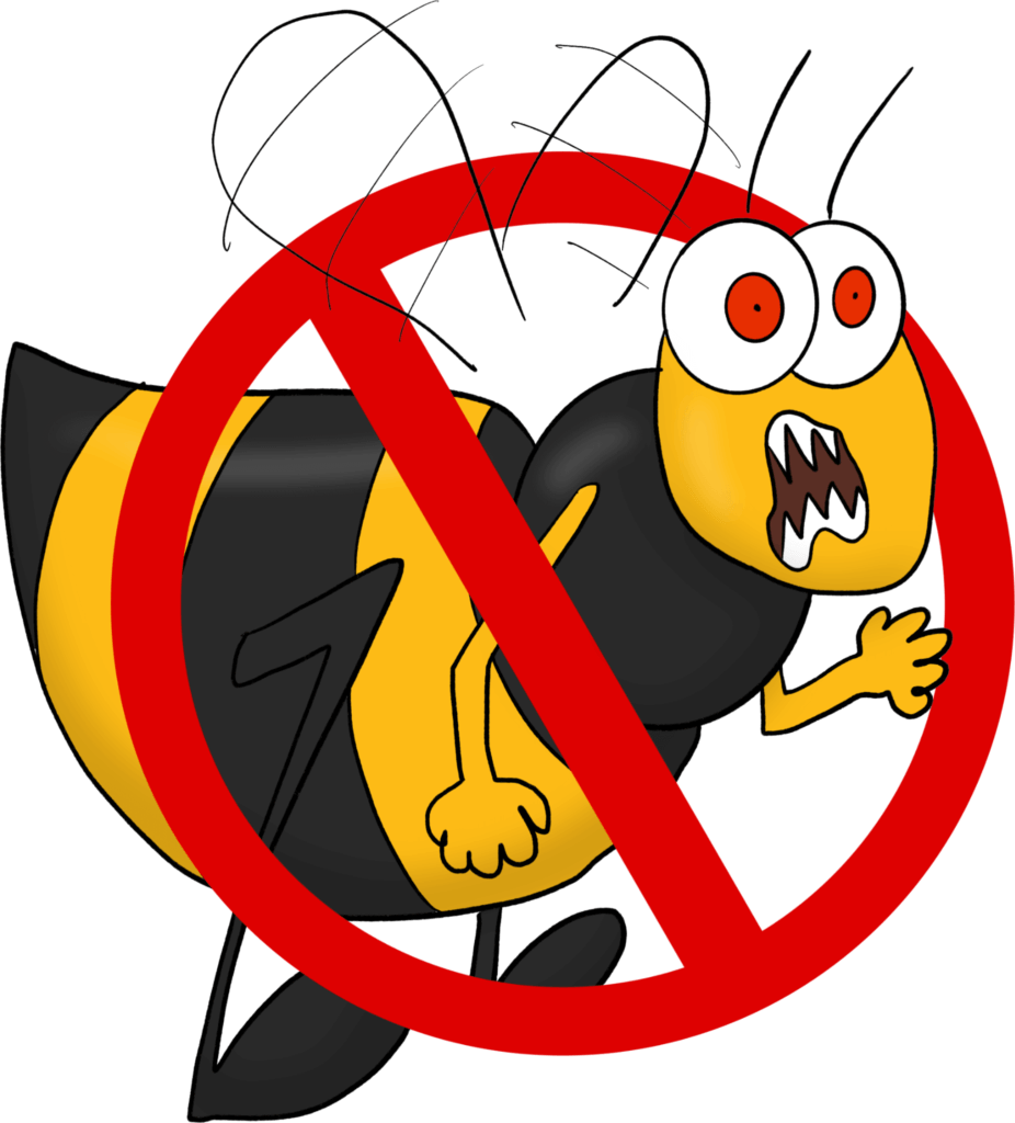 2D cartoon image of wasp control service.